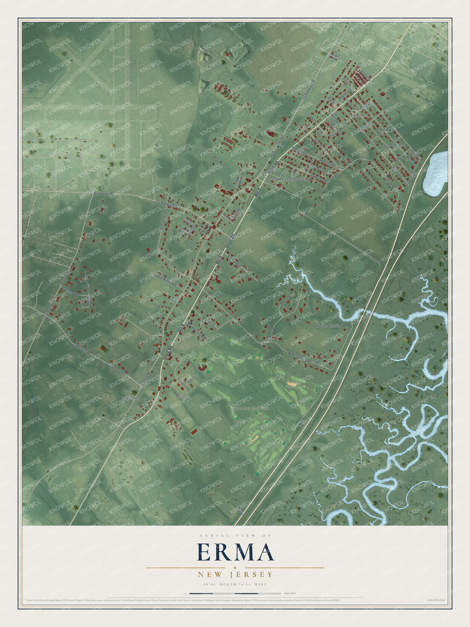 Watermarked full-map preview of Erma, New Jersey