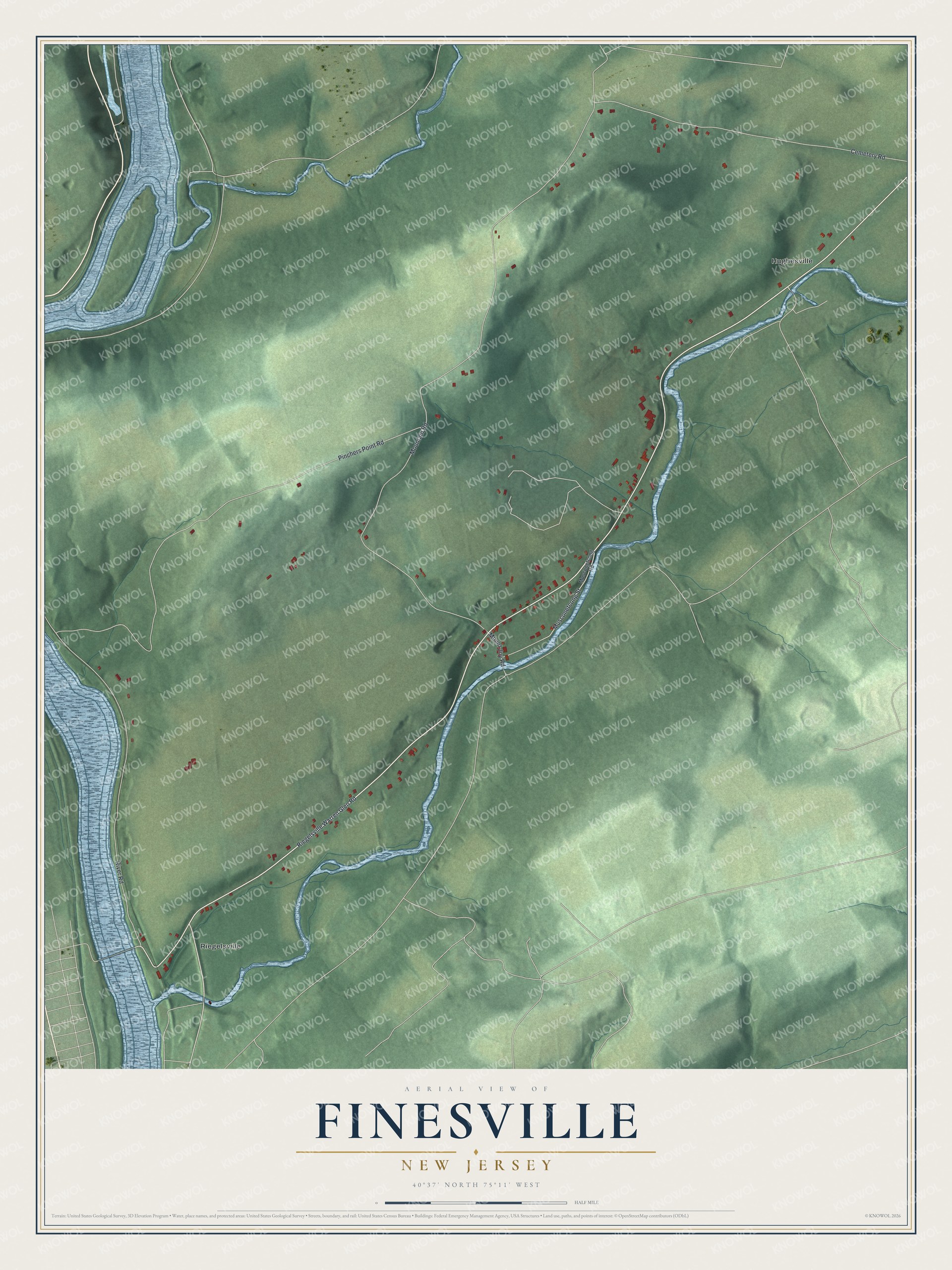 Watermarked full-map preview of Finesville, New Jersey