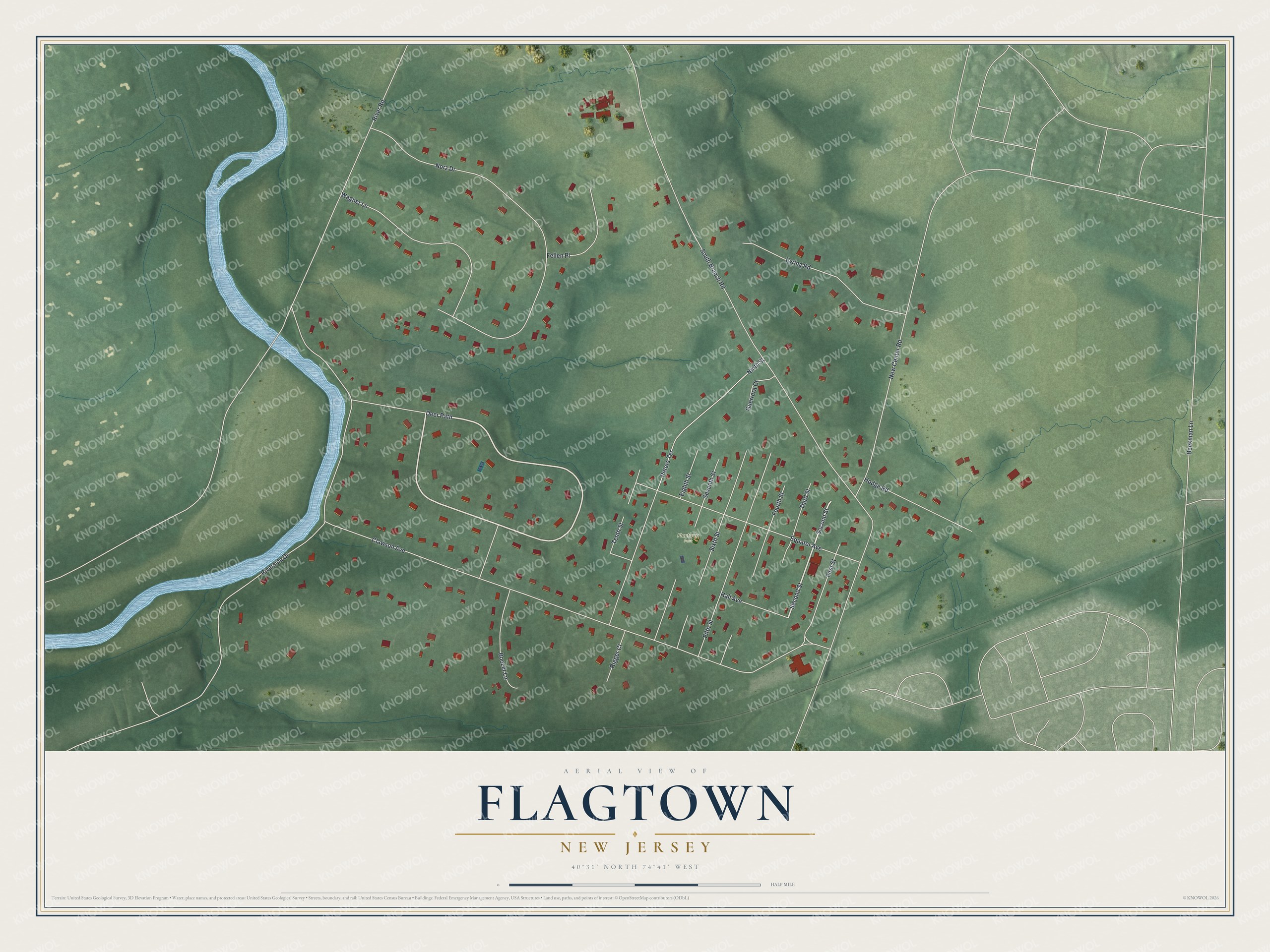 Watermarked full-map preview of Flagtown, New Jersey