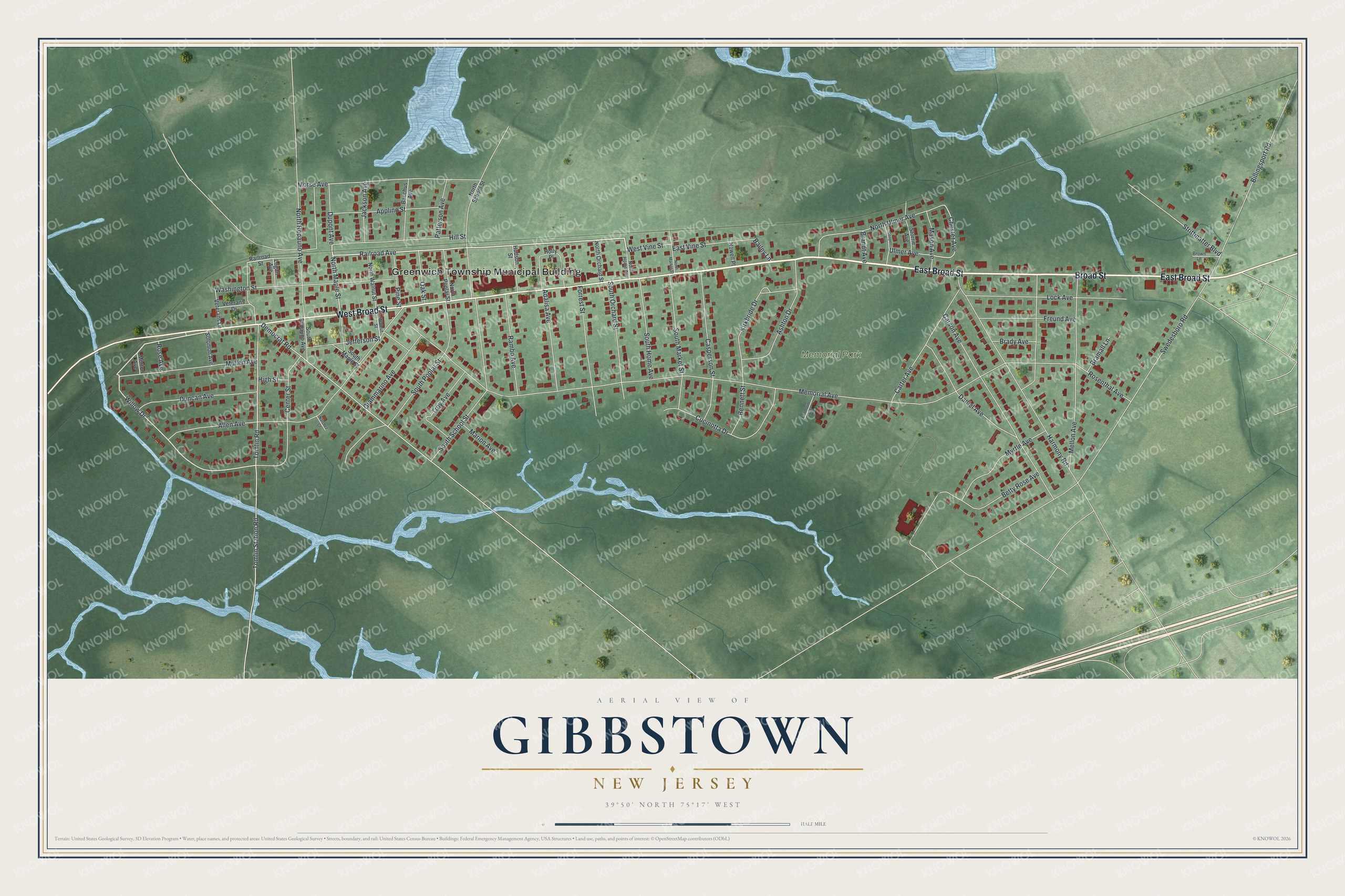 Watermarked full-map preview of Gibbstown, New Jersey
