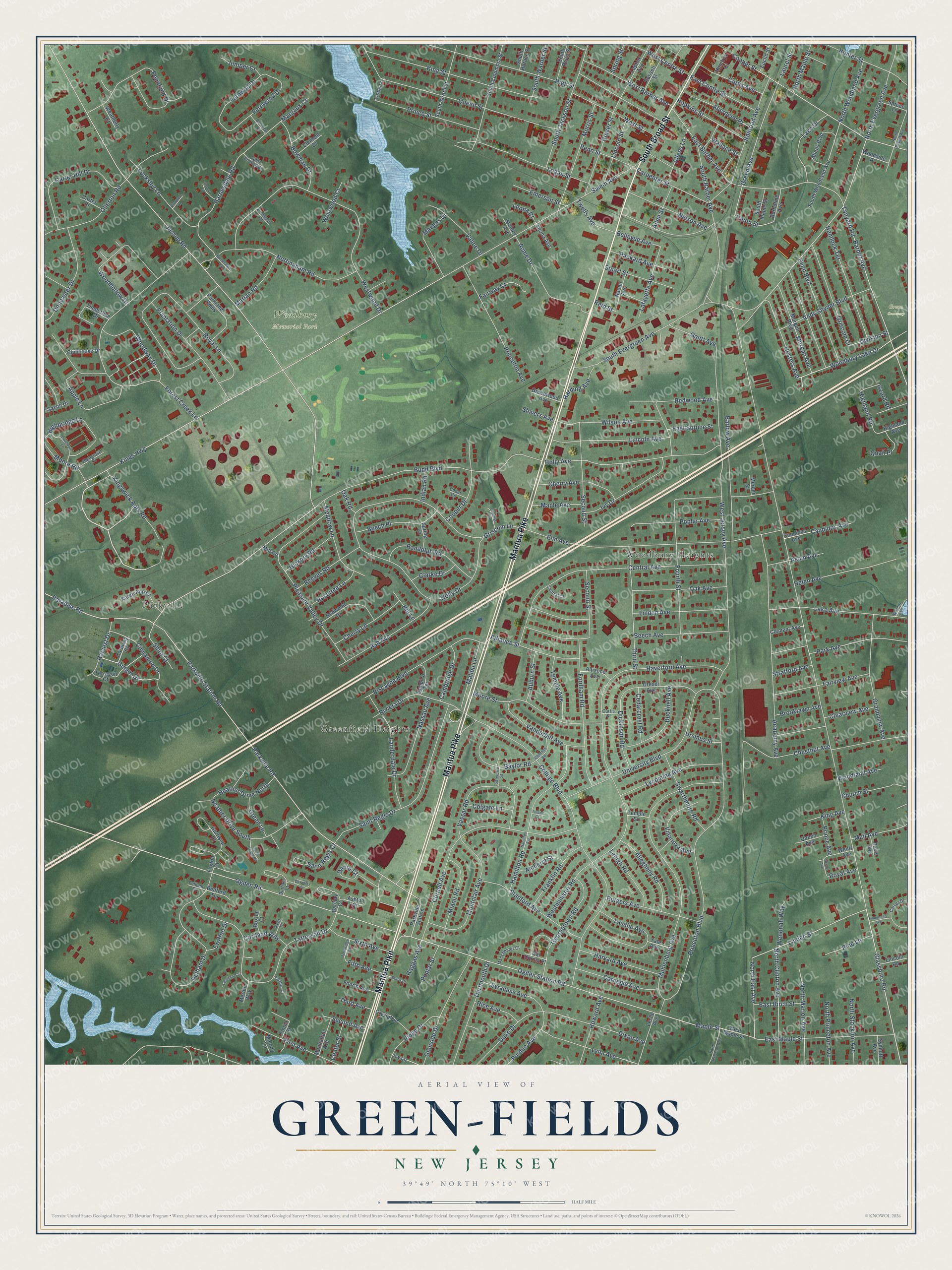 Watermarked full-map preview of Green-Fields, New Jersey