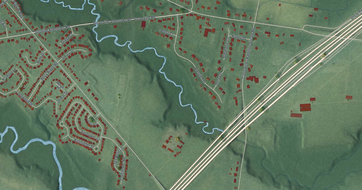 Map of Groveville, New Jersey in 2026