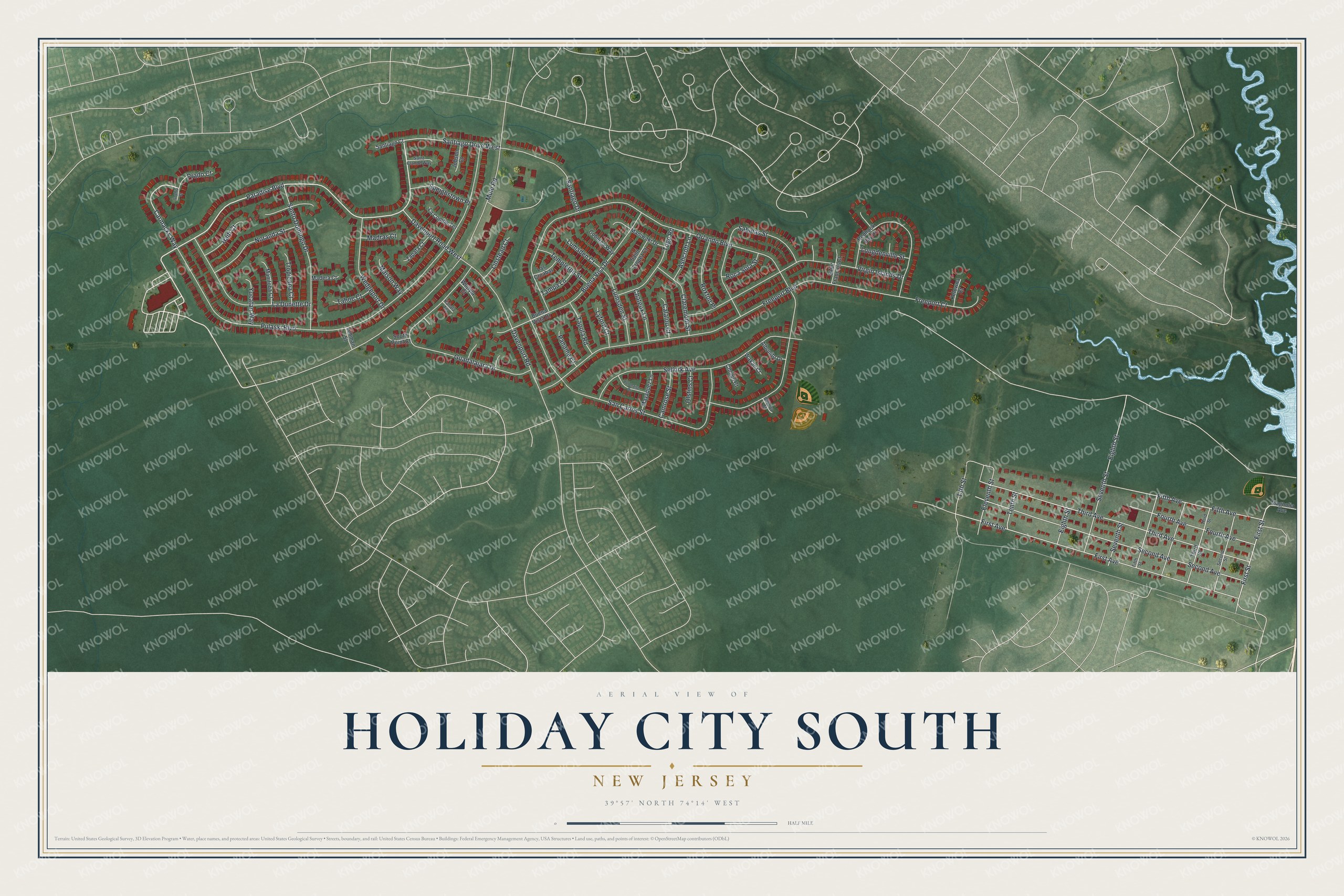 Watermarked full-map preview of Holiday City South, New Jersey