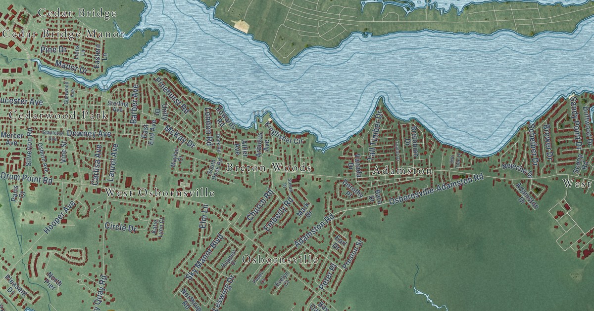 Detailed Map of Lake Riviera, New Jersey