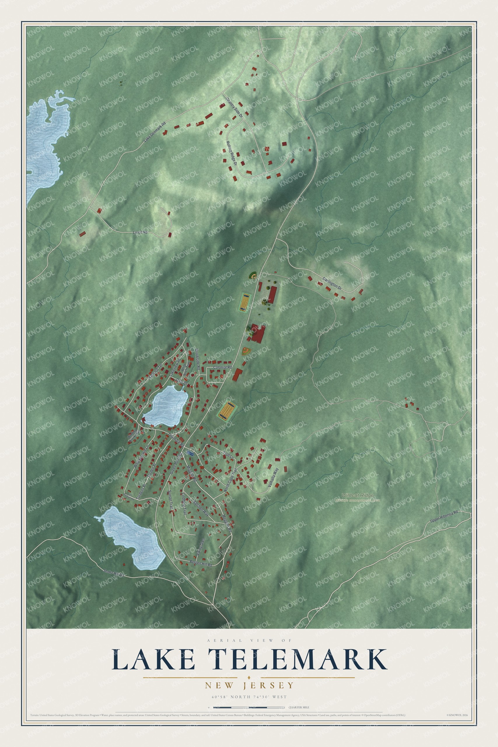 Watermarked full-map preview of Lake Telemark, New Jersey