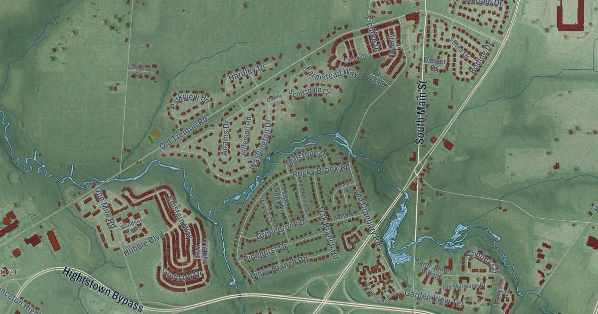 Detailed Map of Millstone, Mercer County, New Jersey