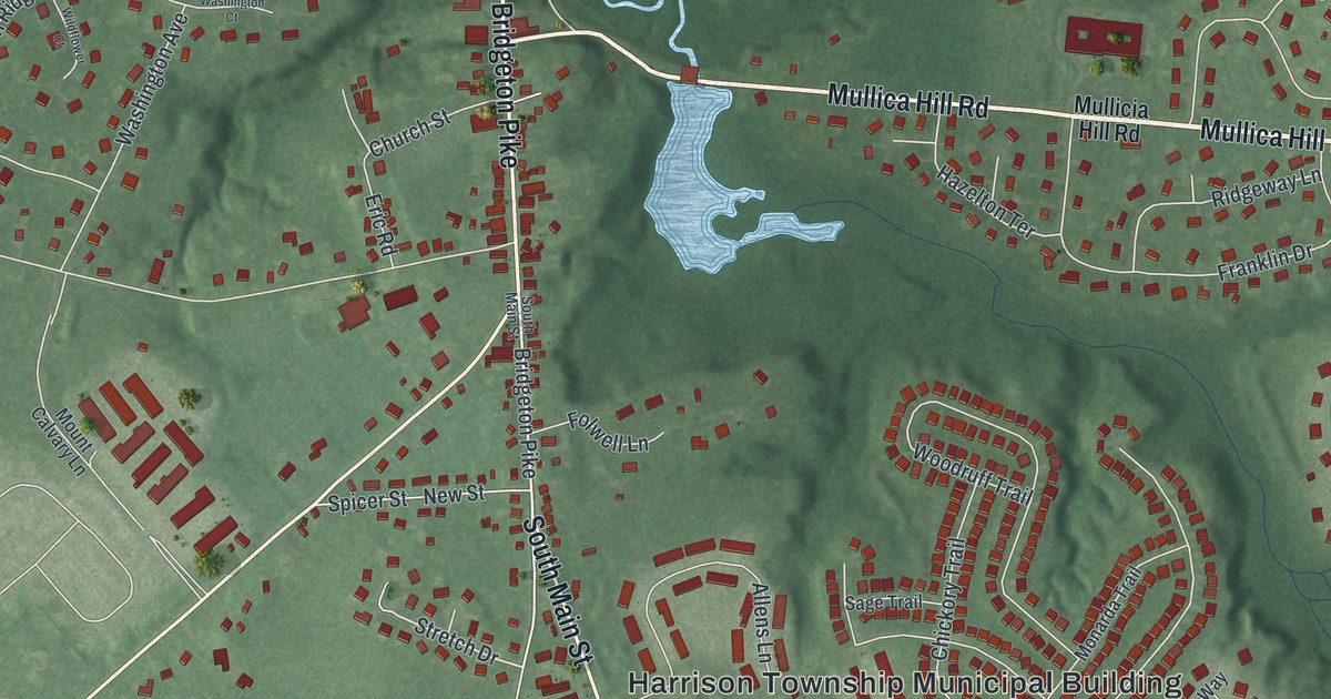 Map of Mullica Hill, New Jersey in 2026