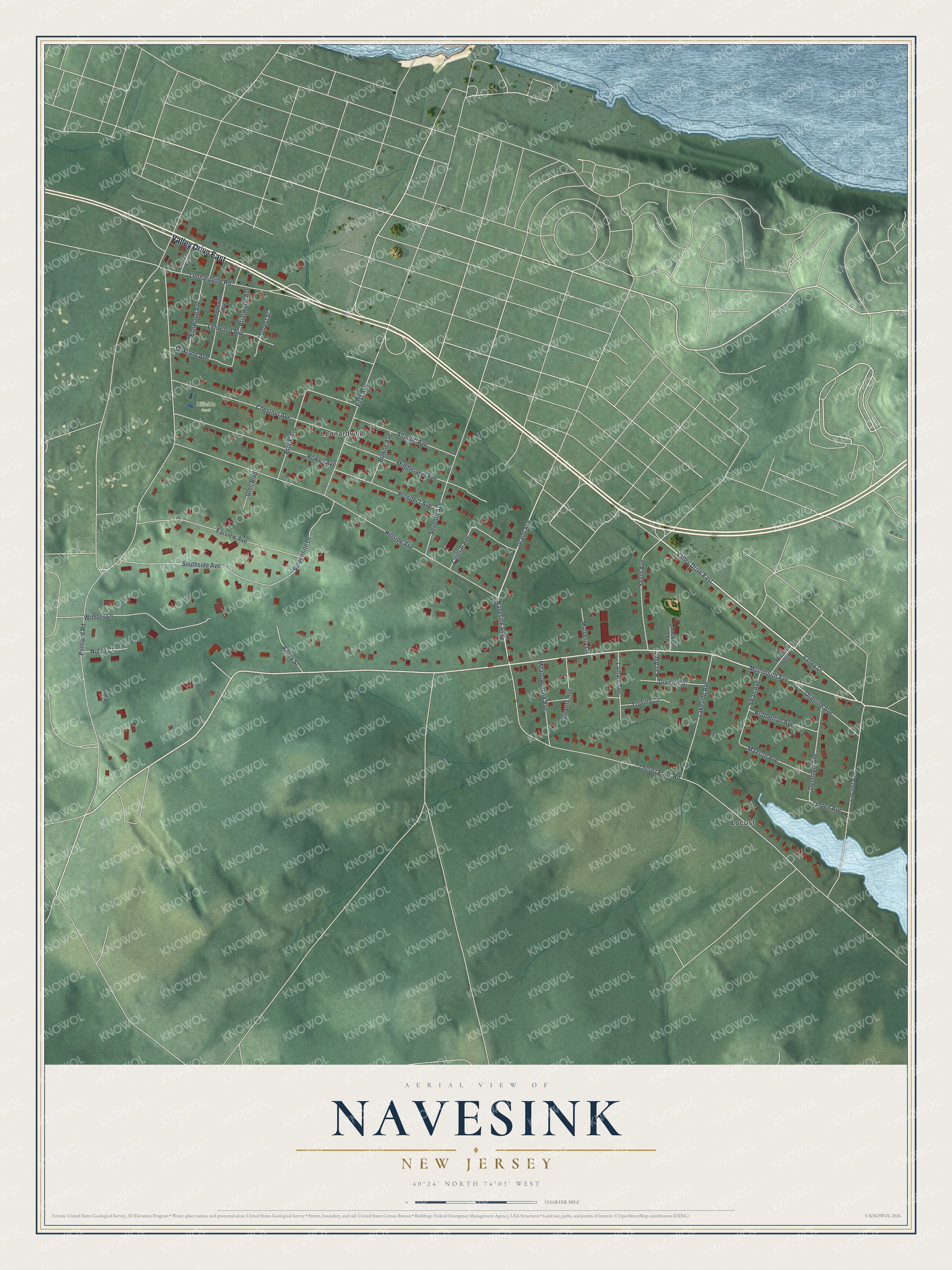 Watermarked full-map preview of Navesink, New Jersey