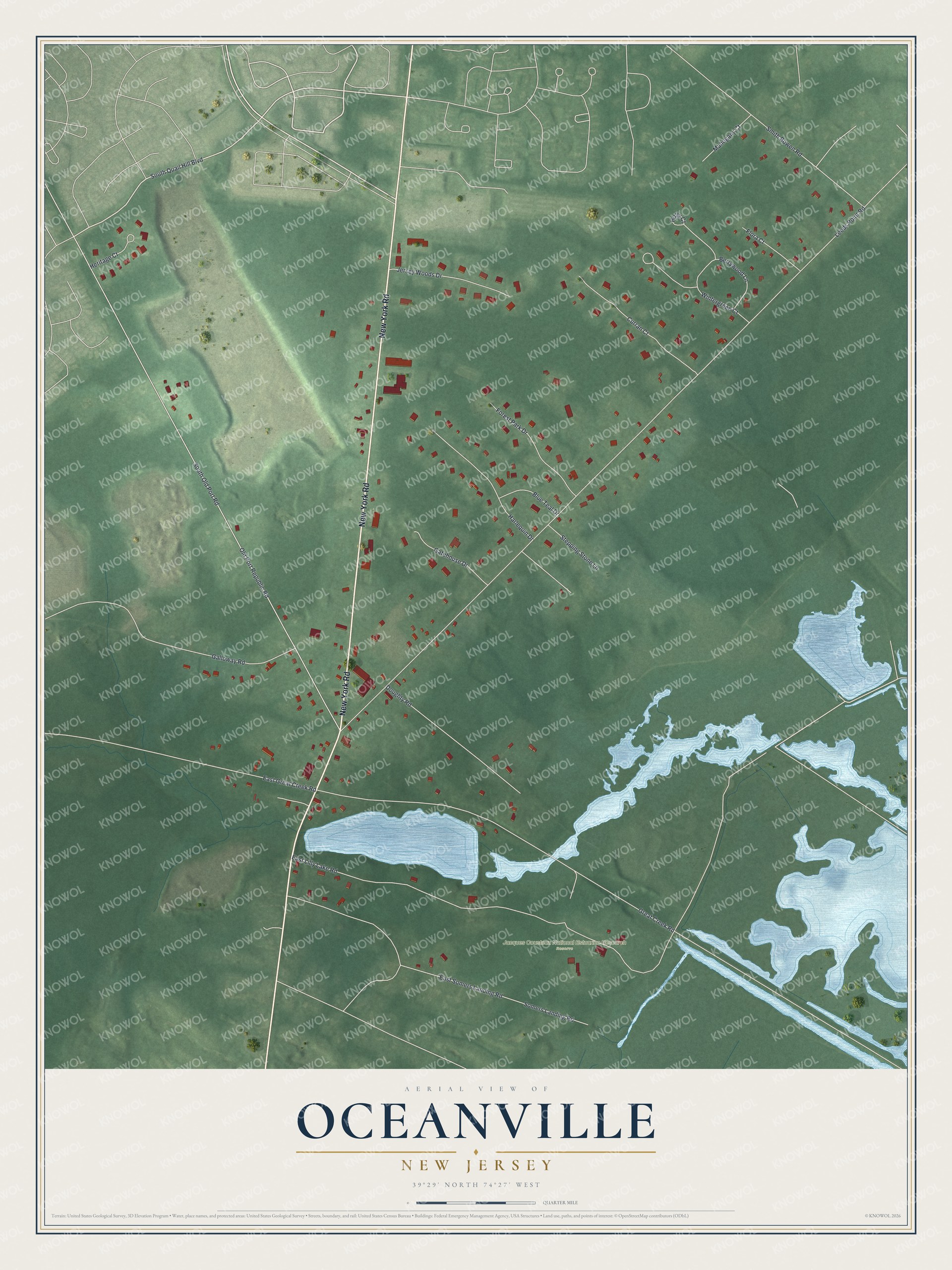 Watermarked full-map preview of Oceanville, New Jersey