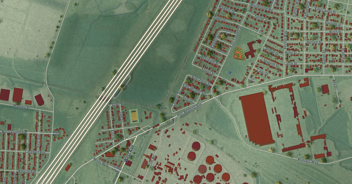 Map of Port Reading, New Jersey in 2026