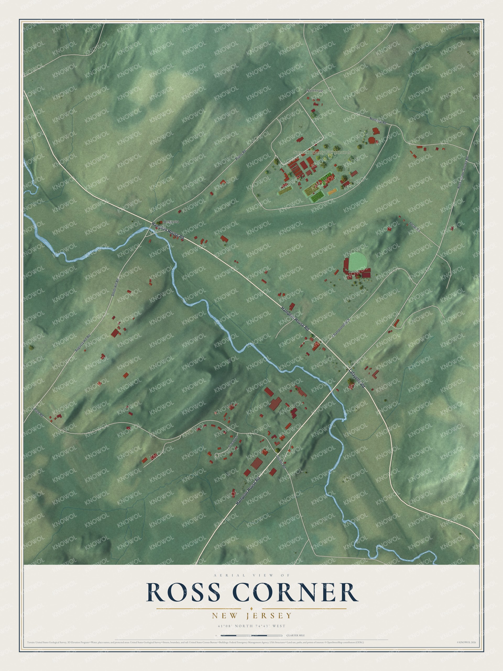 Watermarked full-map preview of Ross Corner, New Jersey
