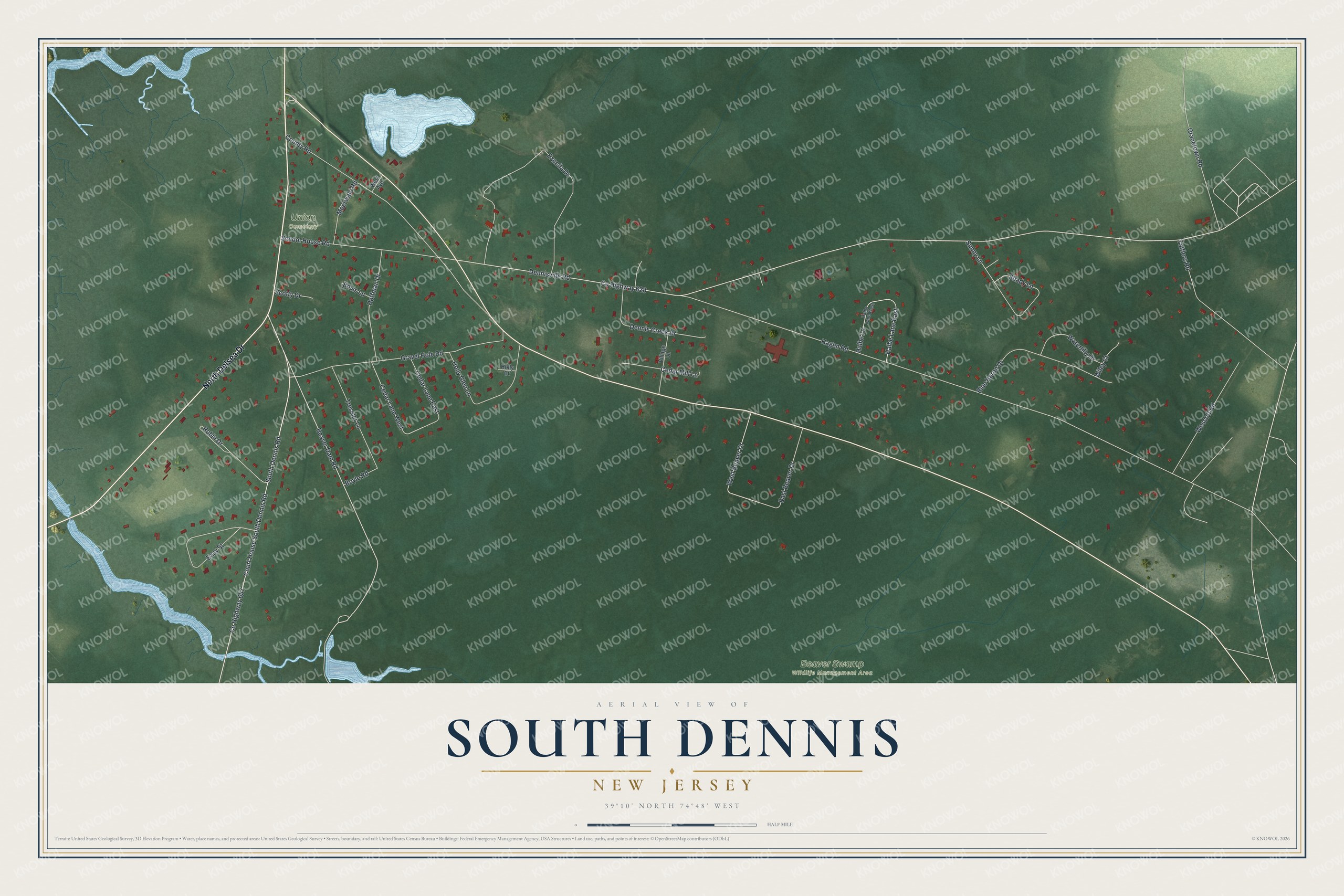 Watermarked full-map preview of South Dennis, New Jersey