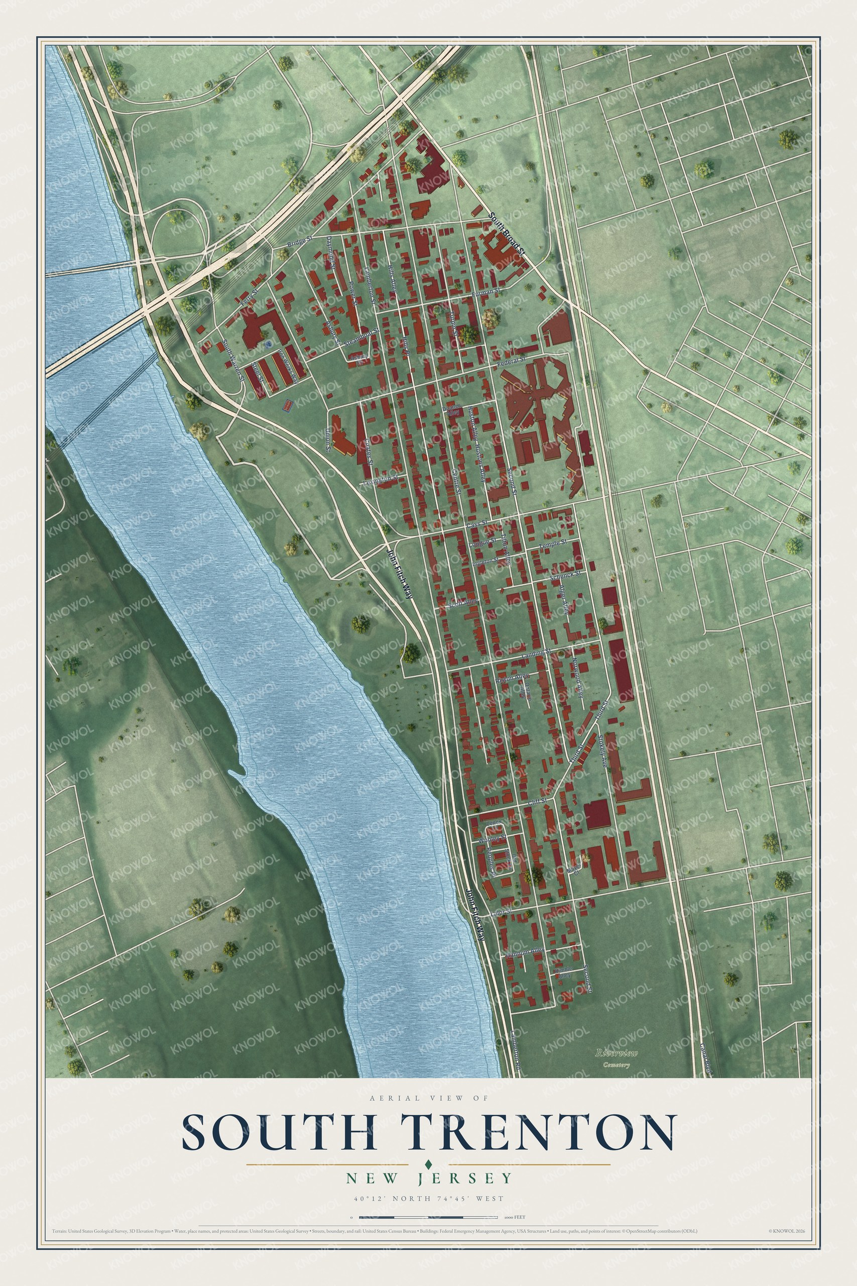 Watermarked full-map preview of South Trenton, New Jersey