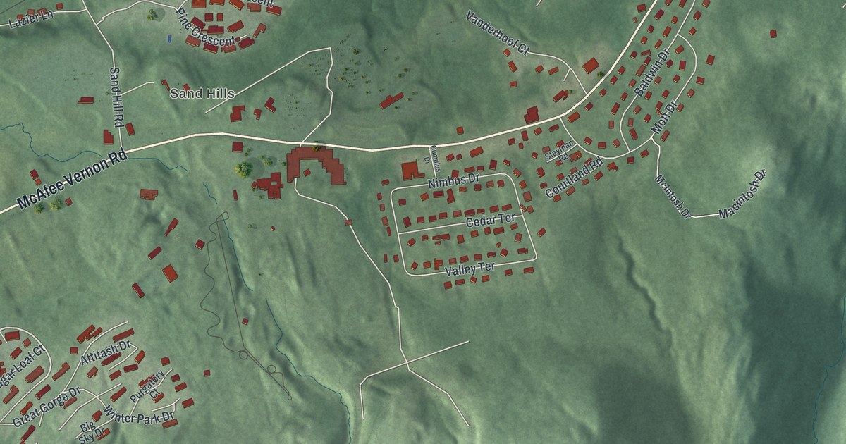 Map of Vernon Center, New Jersey in 2026