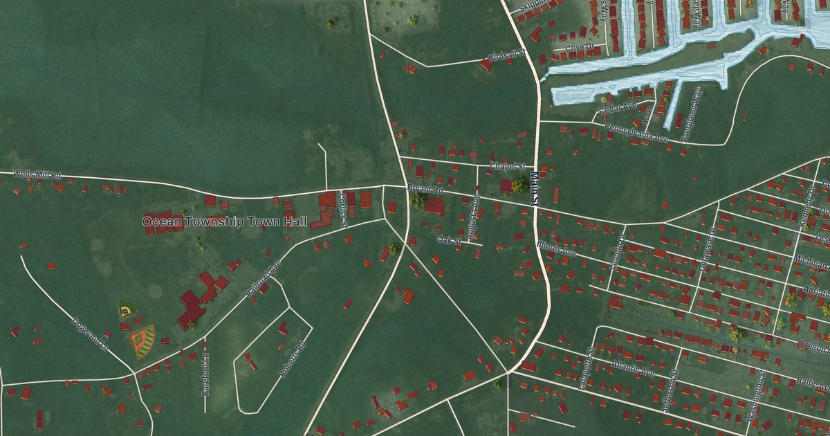 Map of Waretown, New Jersey in 2026