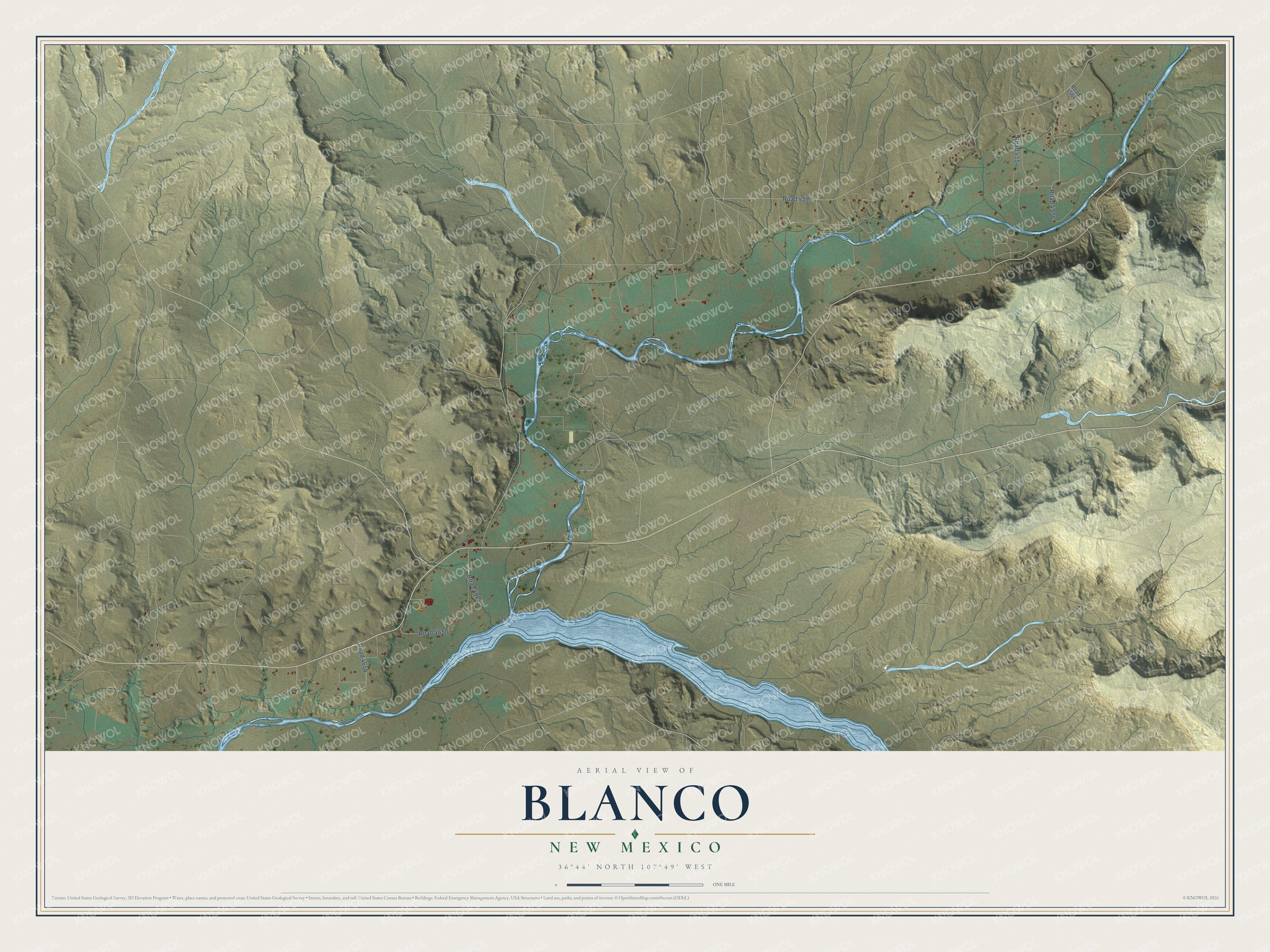 Watermarked full-map preview of Blanco, New Mexico