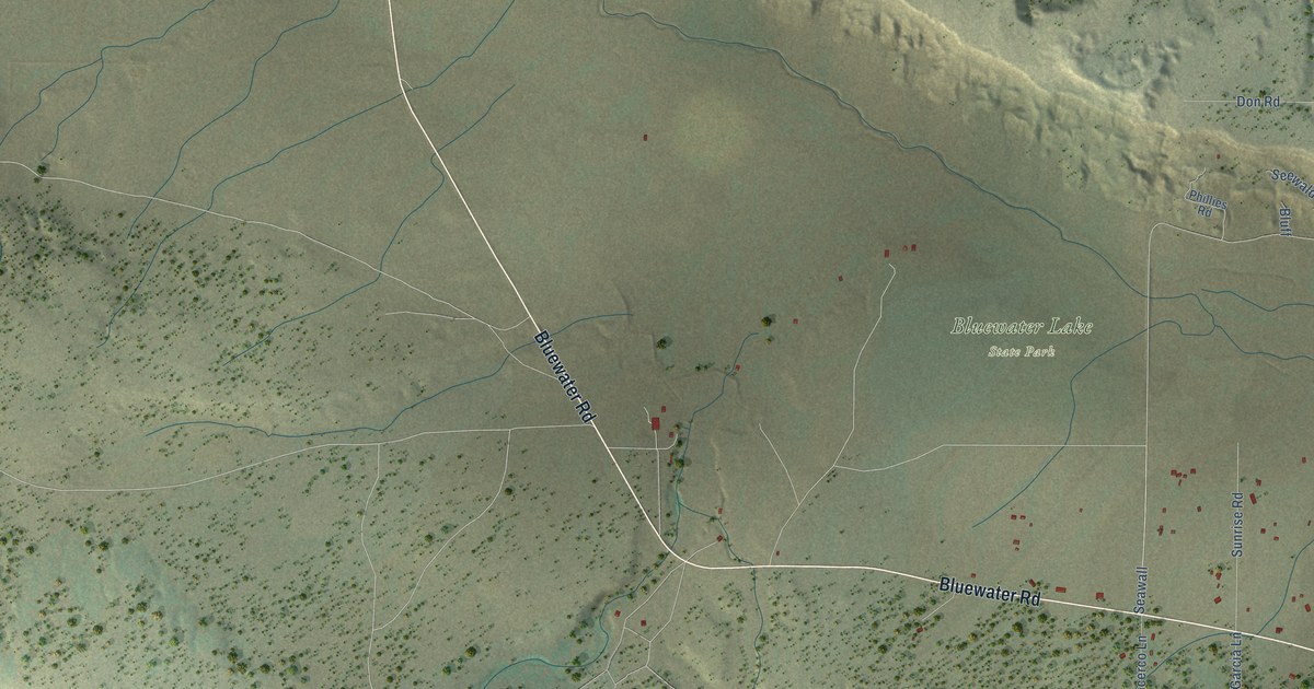Map of Bluewater, New Mexico in 2026