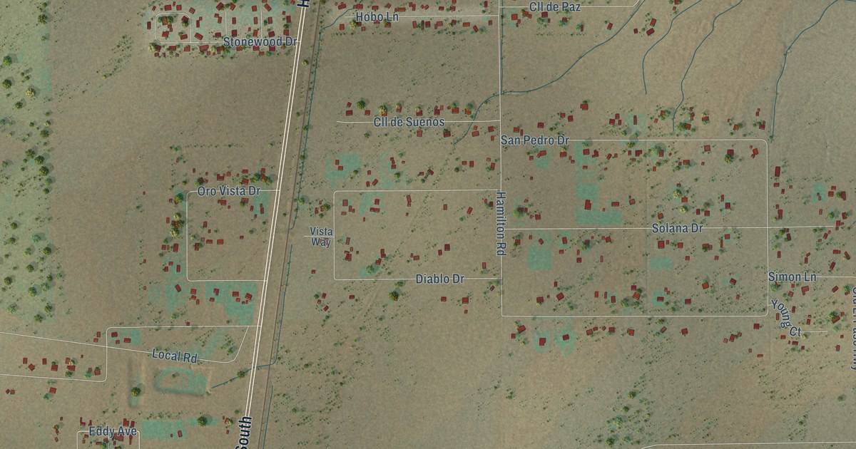 Map of Boles Acres, New Mexico in 2026