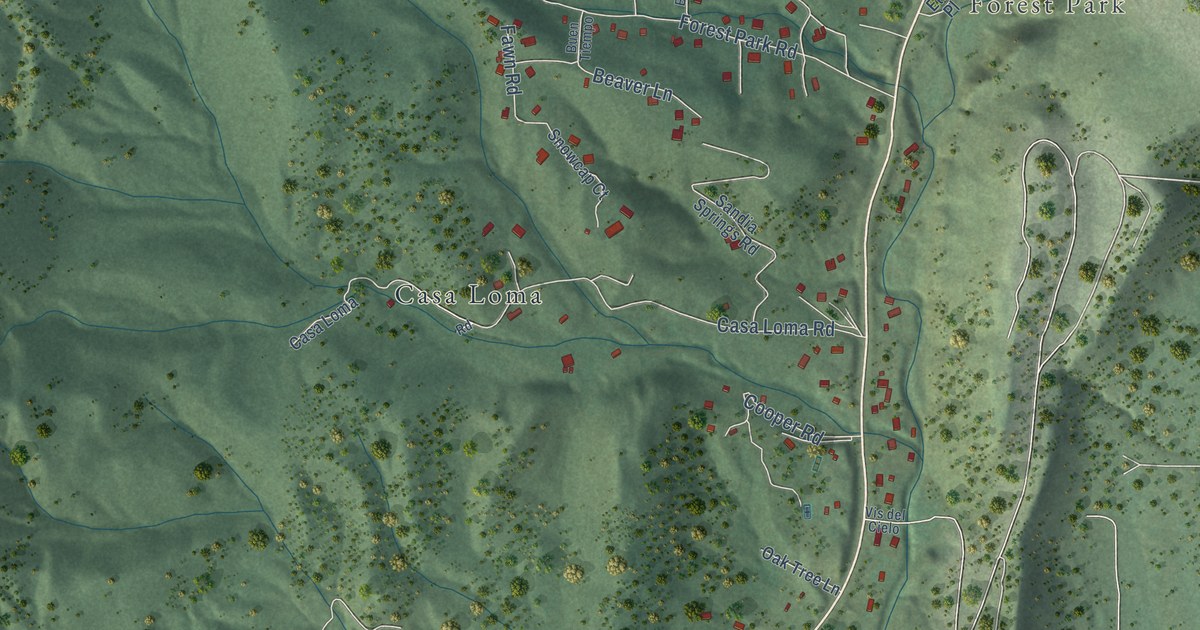 Map of Cedar Crest, New Mexico in 2026