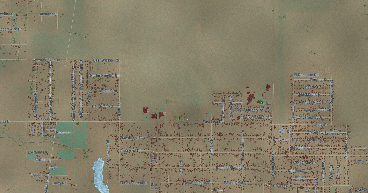 Map of Chaparral, New Mexico in 2026