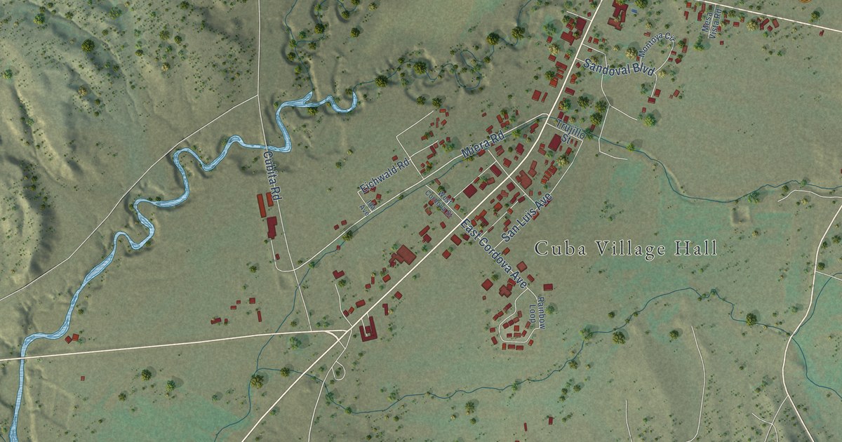 Map of Cuba, New Mexico in 2026