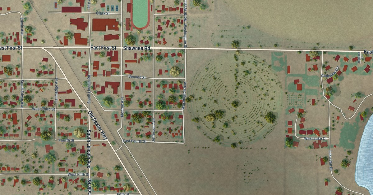 Map of Dexter, New Mexico in 2026