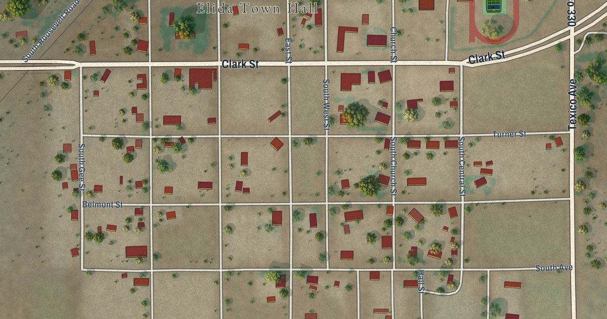 Map of Elida, New Mexico in 2026