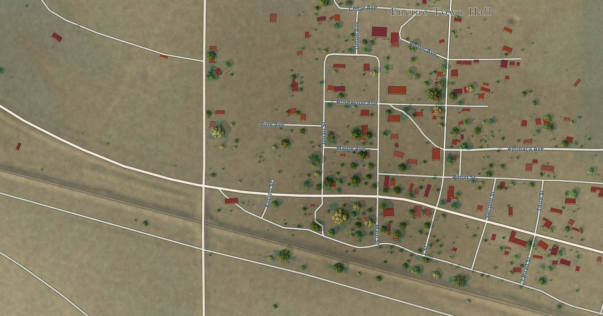 Map of Encino, New Mexico in 2026