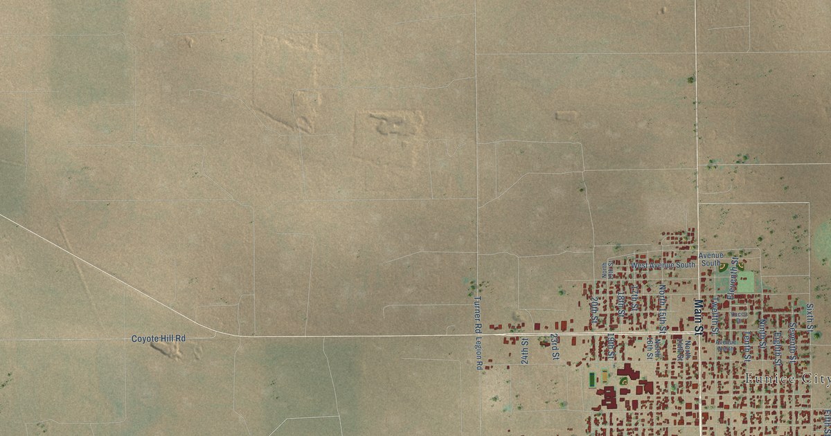 Map of Eunice, New Mexico in 2026