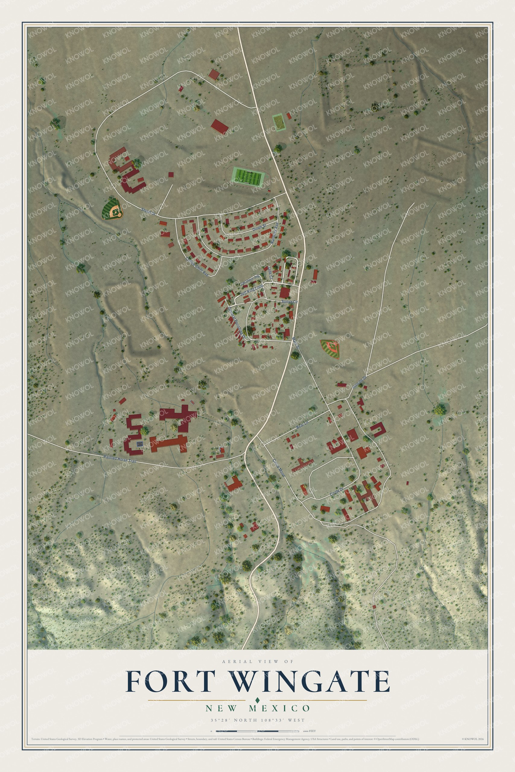 Watermarked full-map preview of Fort Wingate, New Mexico