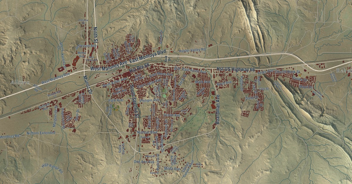 Map of Gallup, New Mexico in 2026