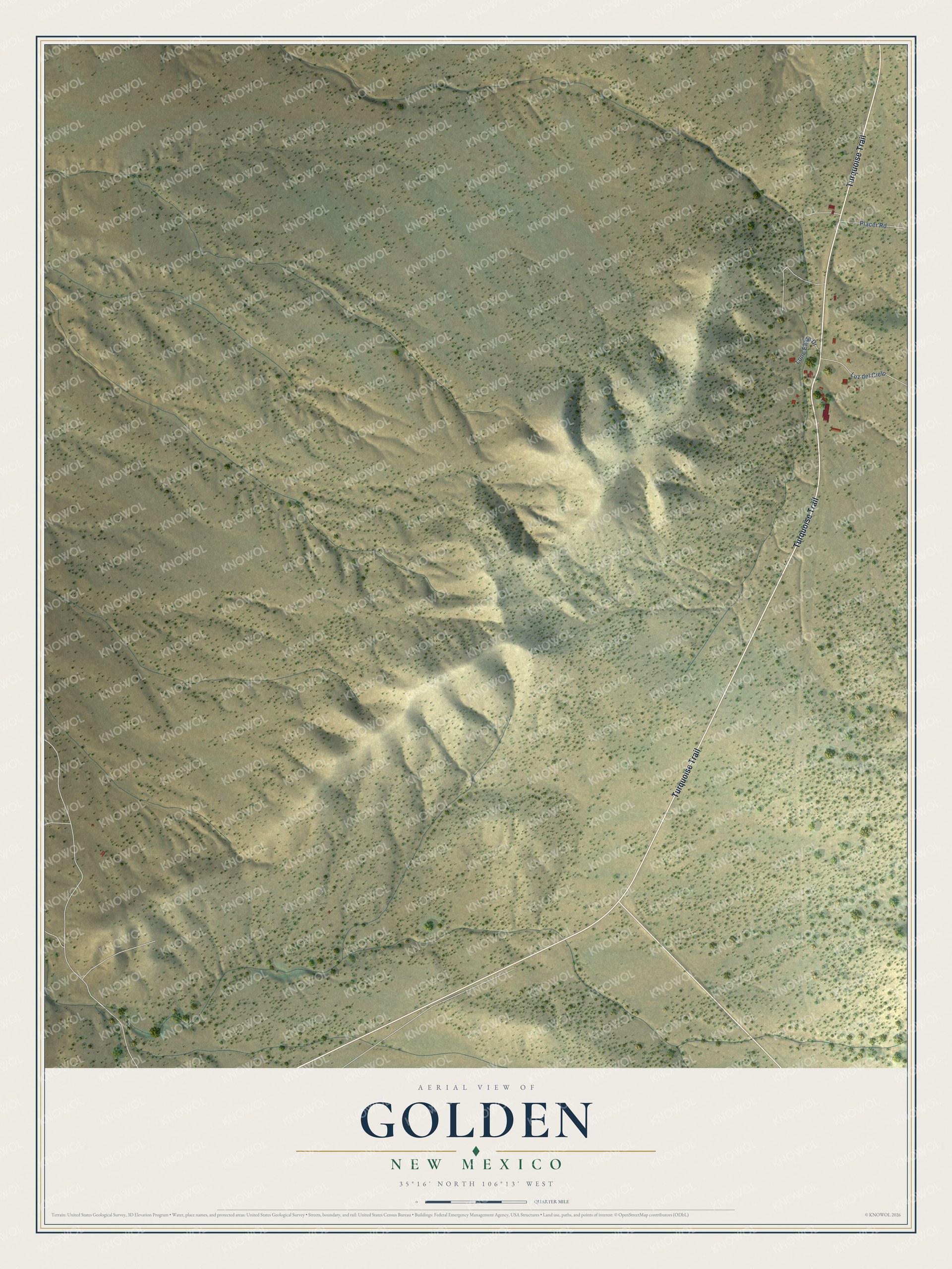 Watermarked full-map preview of Golden, New Mexico