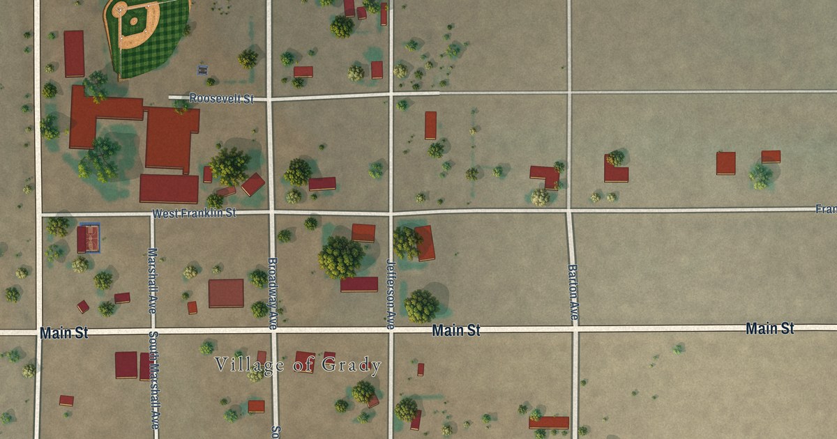Map of Grady, New Mexico in 2026