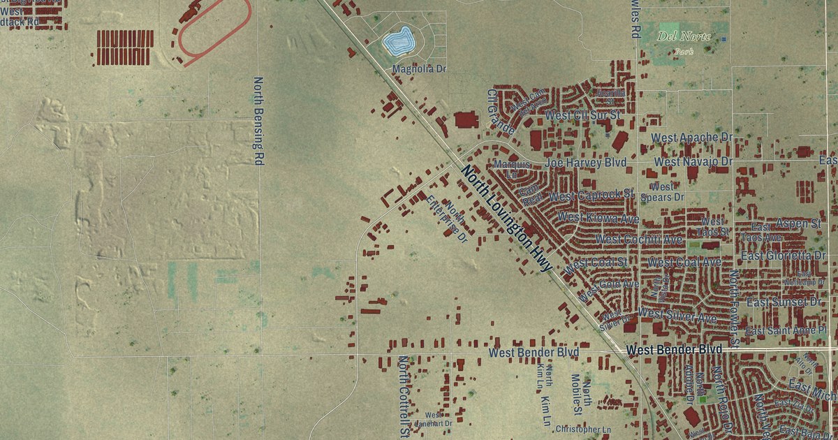 Map of Hobbs, New Mexico in 2026