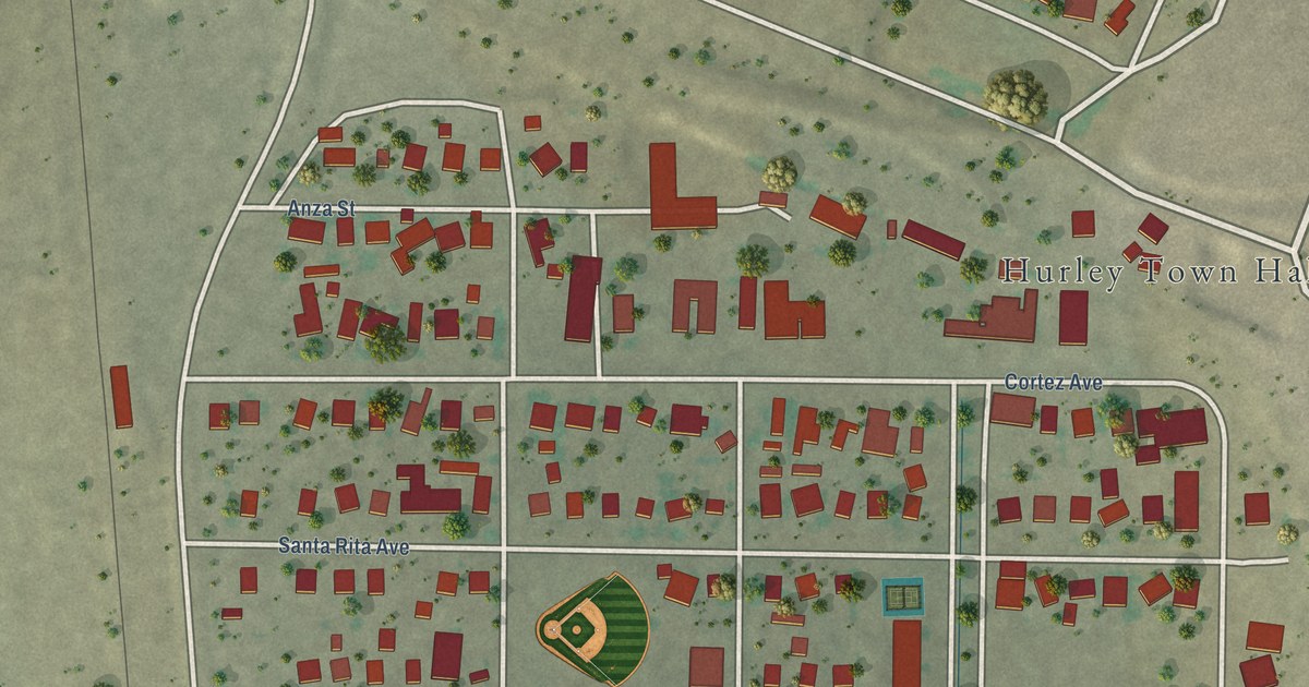 Map of Hurley, New Mexico in 2026