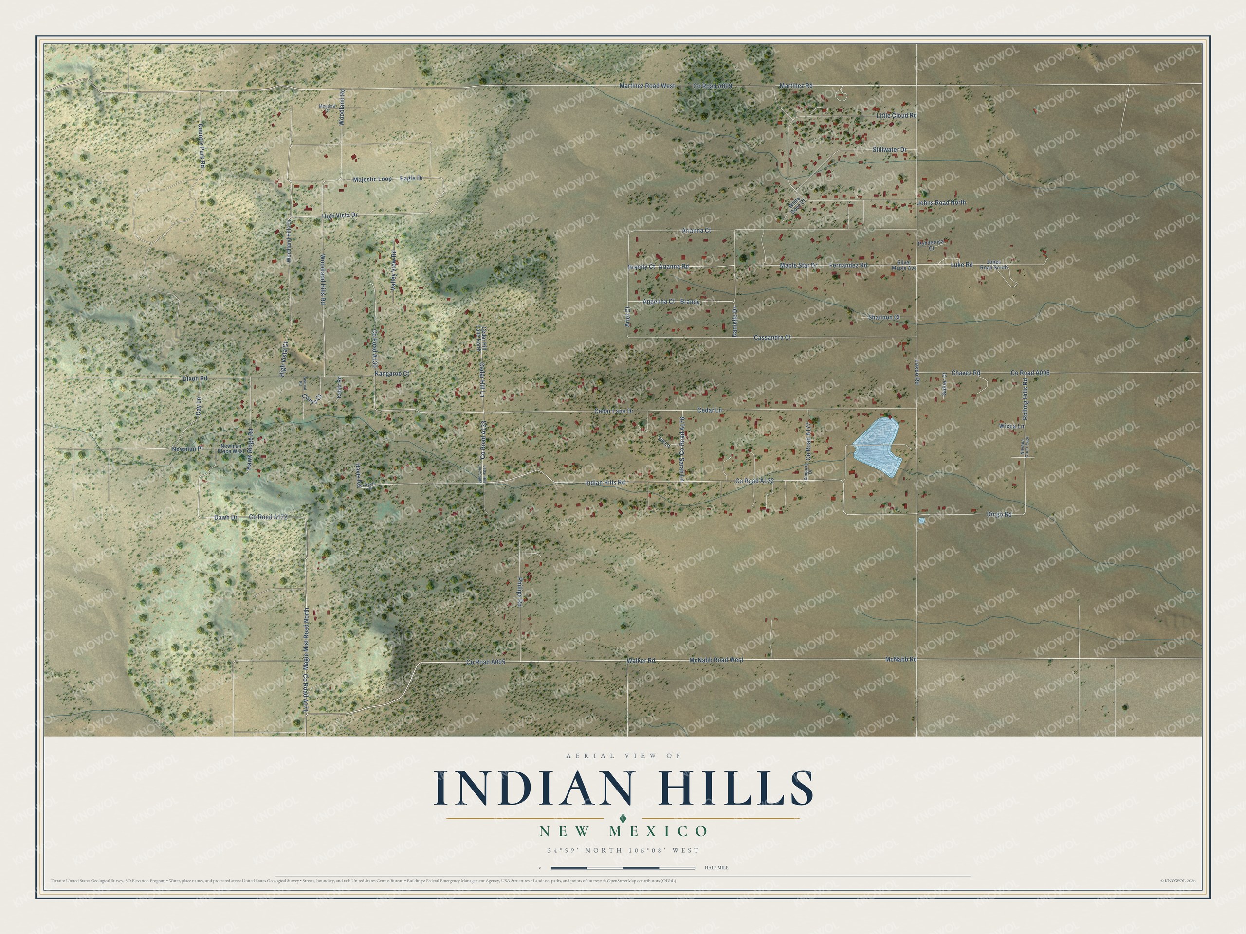 Watermarked full-map preview of Indian Hills, New Mexico