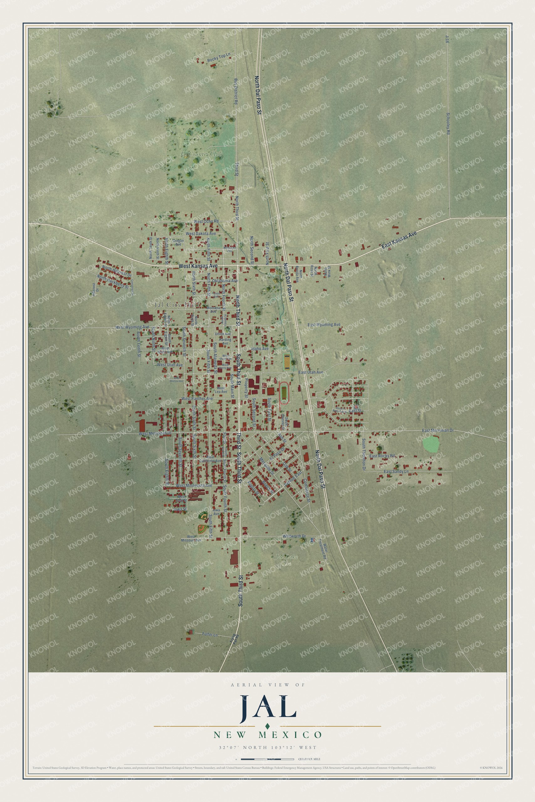 Watermarked full-map preview of Jal, New Mexico