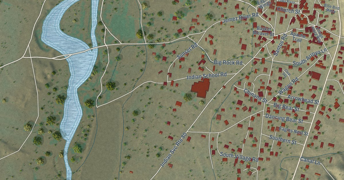 Map of Jemez Pueblo, New Mexico in 2026