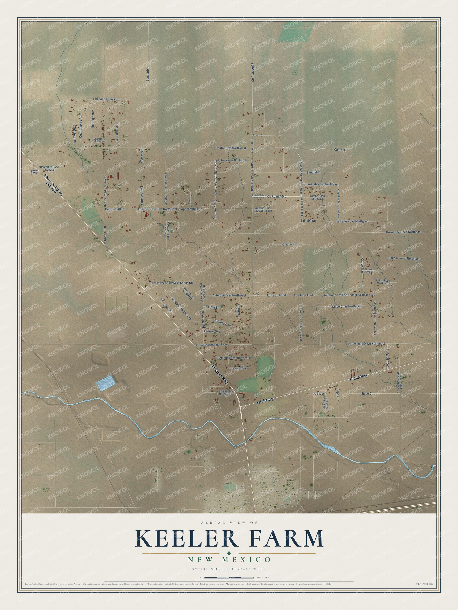 Watermarked full-map preview of Keeler Farm, New Mexico