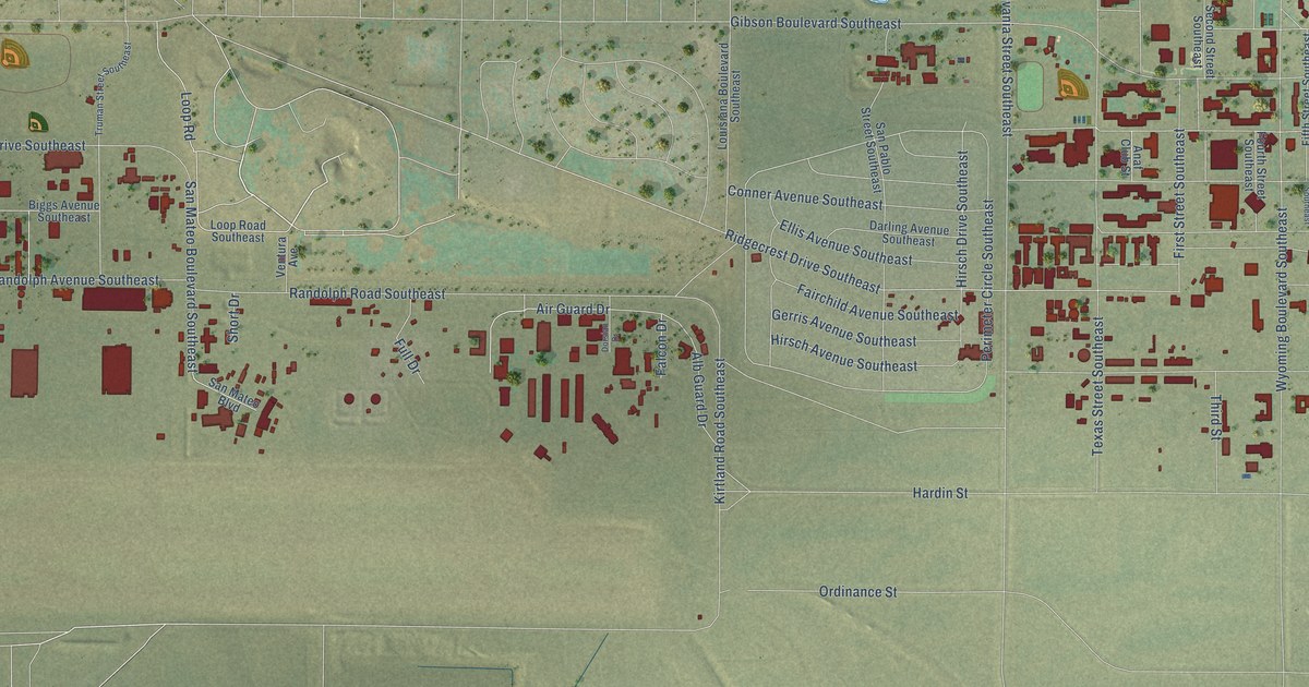 Map of Kirtland AFB, New Mexico in 2026