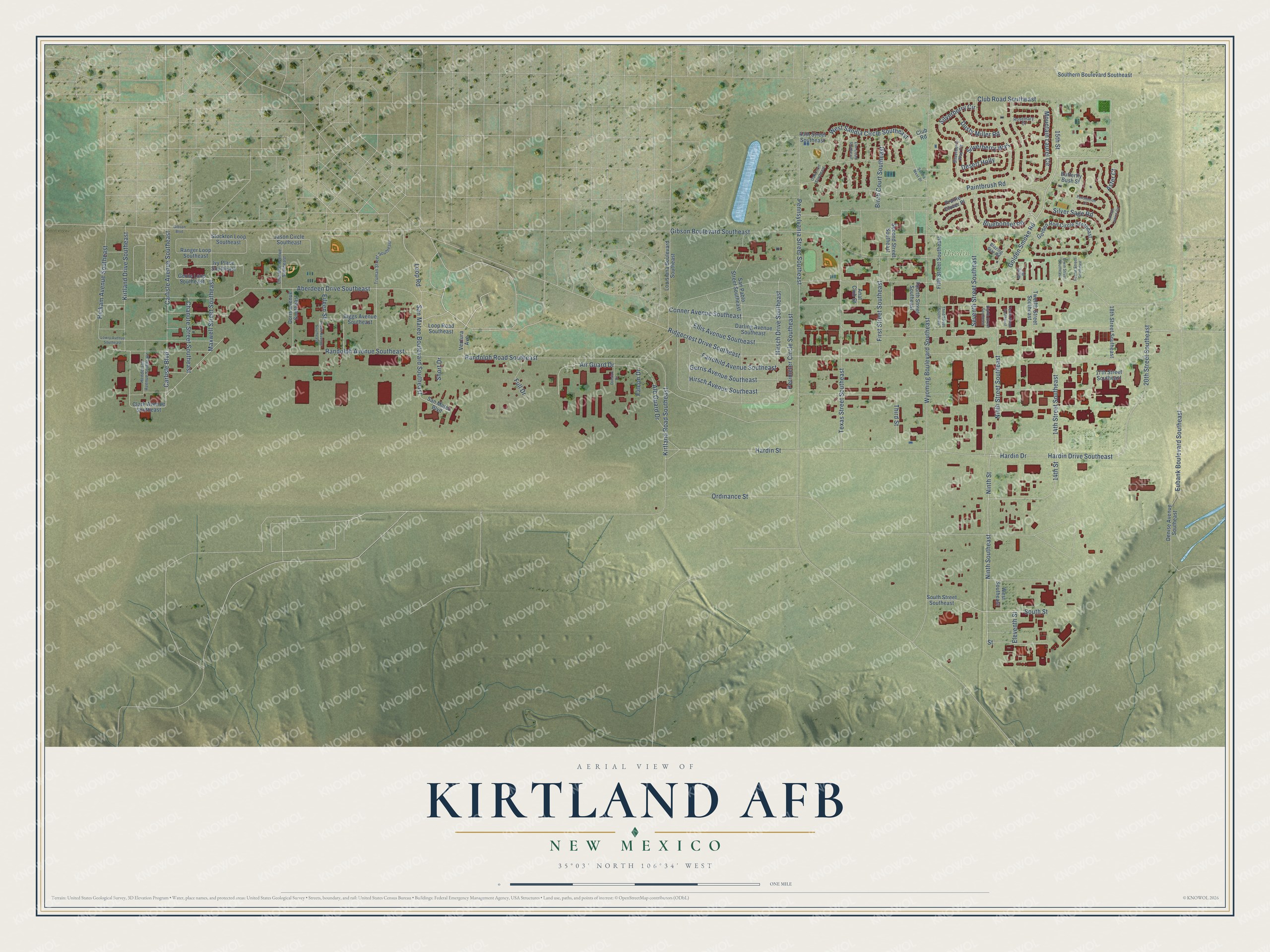 Watermarked full-map preview of Kirtland AFB, New Mexico