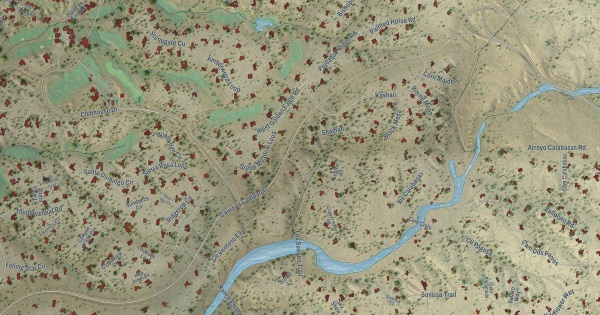 Map of Las Campanas, New Mexico in 2026