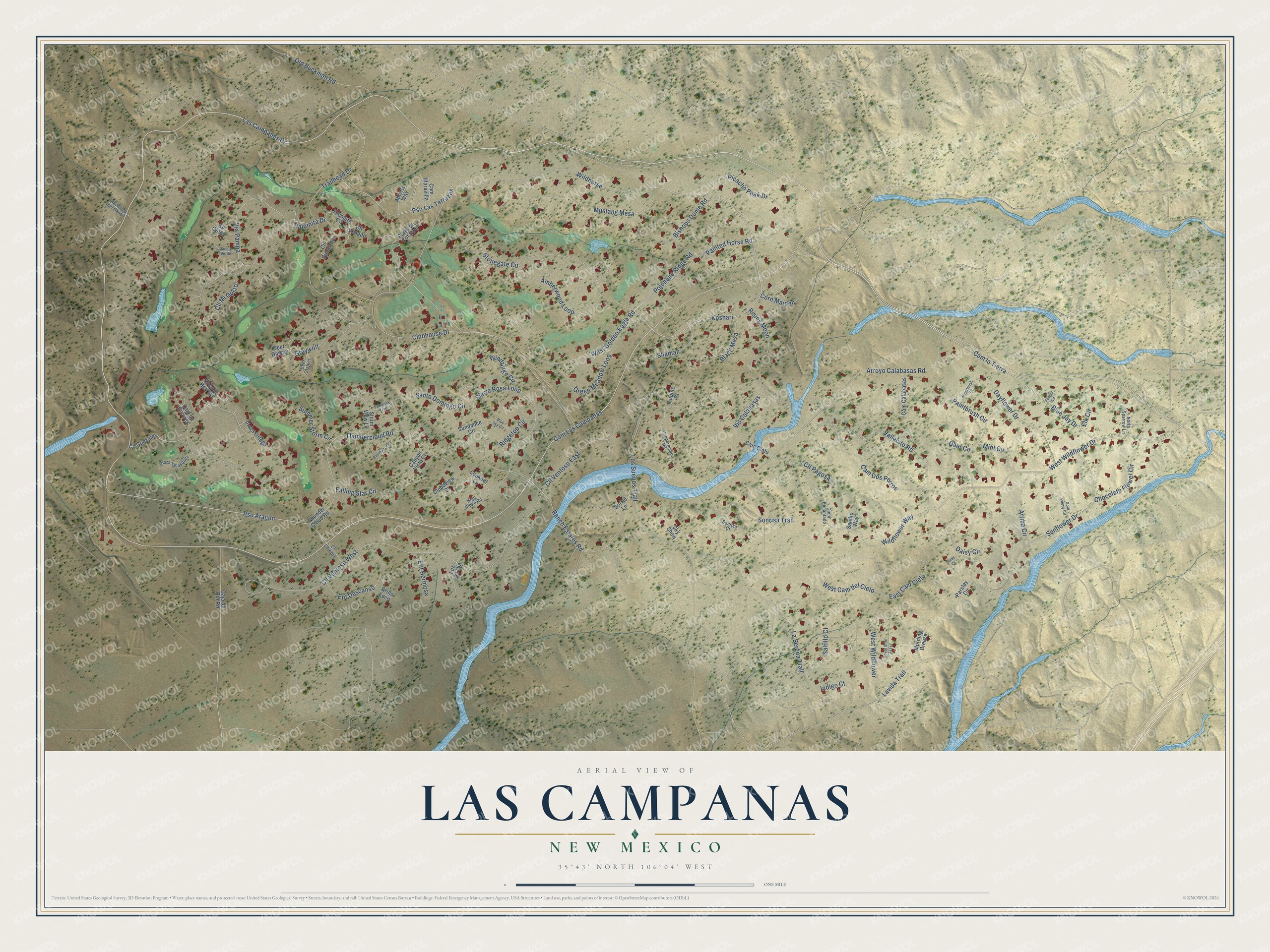 Watermarked full-map preview of Las Campanas, New Mexico