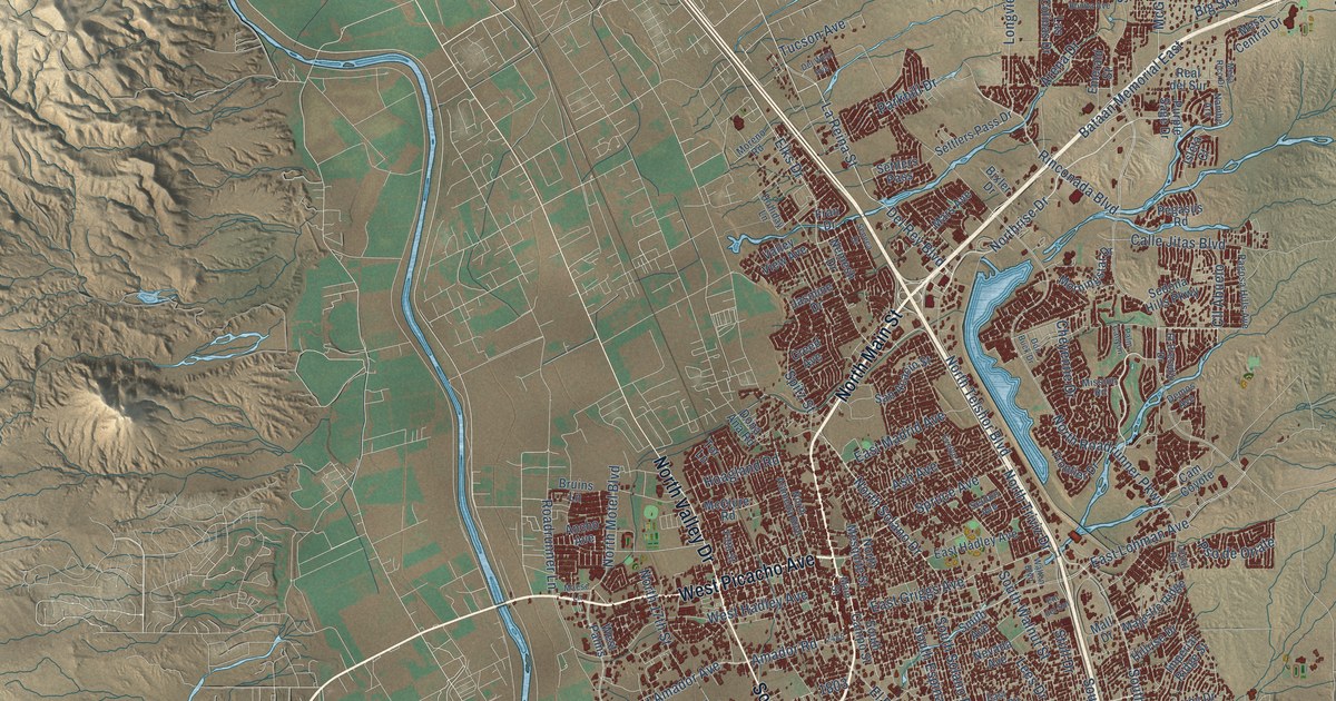 Map of Las Cruces, New Mexico in 2026