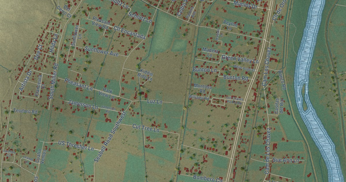 Map of Los Chaves, New Mexico in 2026