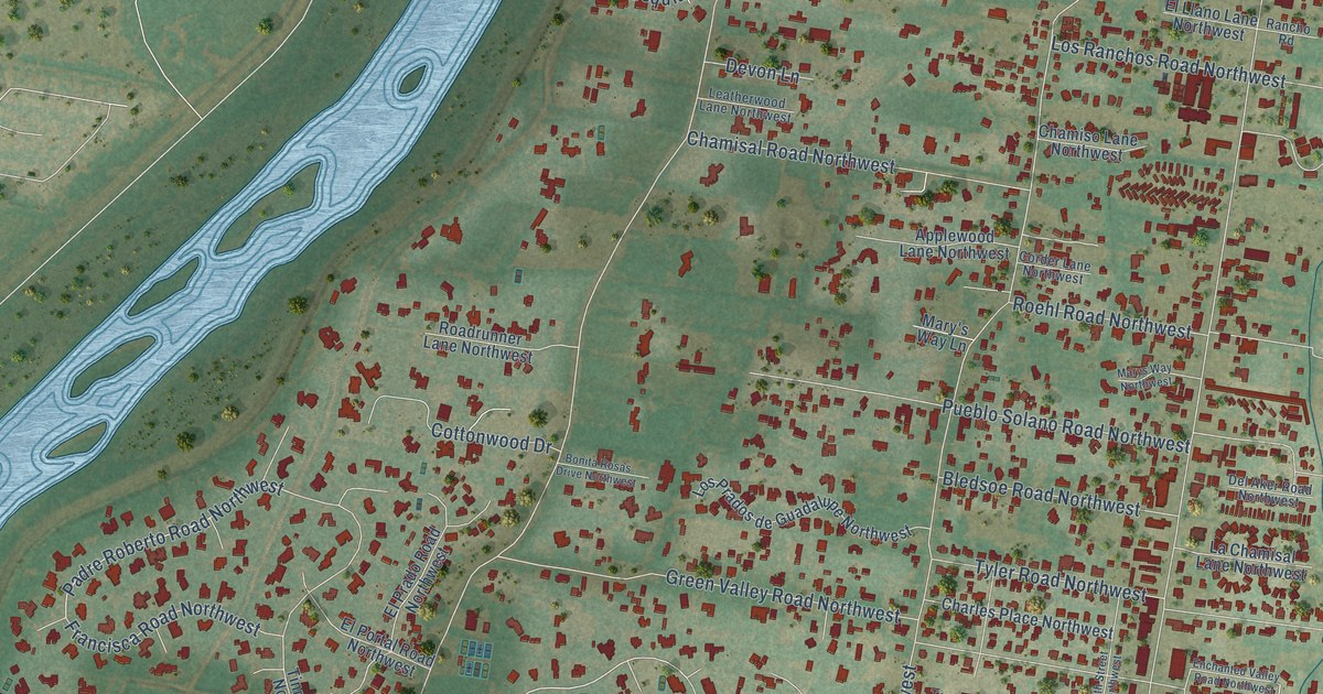 Map of Los Ranchos de Albuquerque, New Mexico in 2026