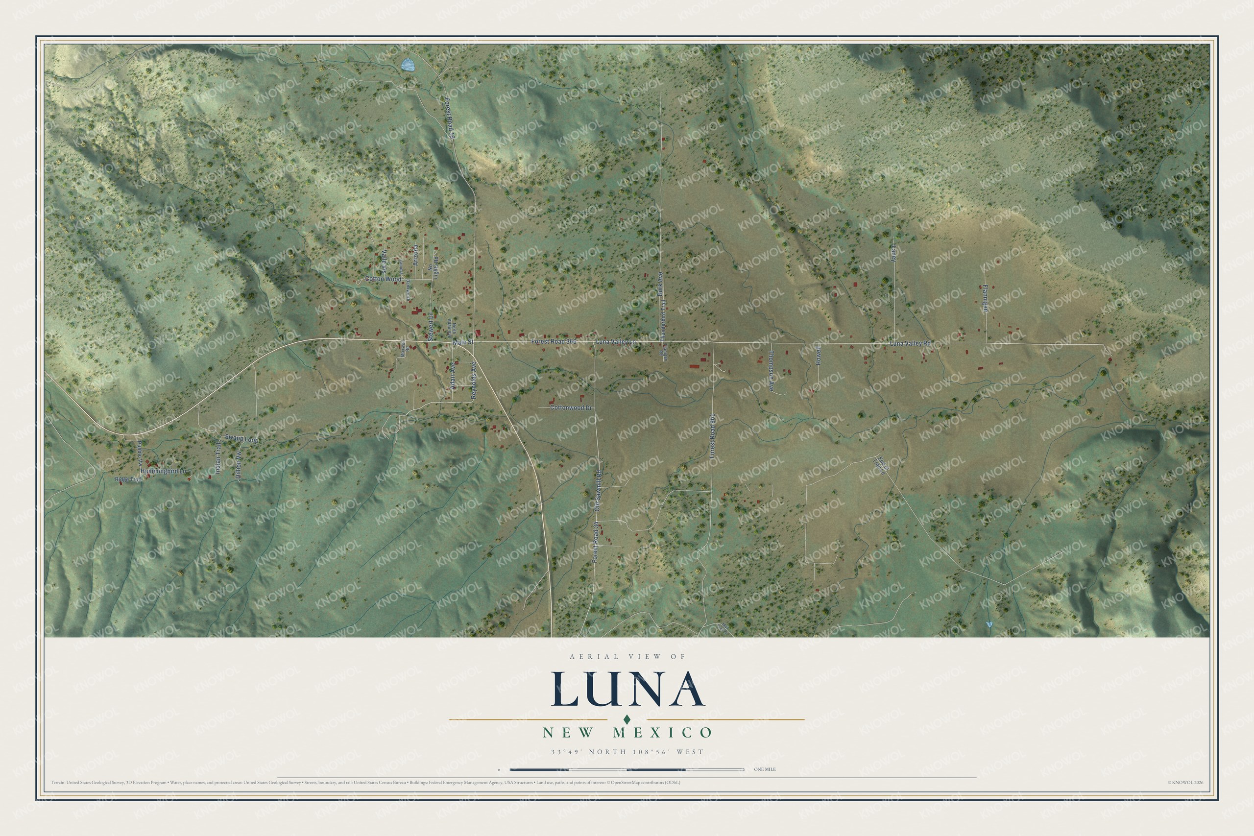 Watermarked full-map preview of Luna, New Mexico