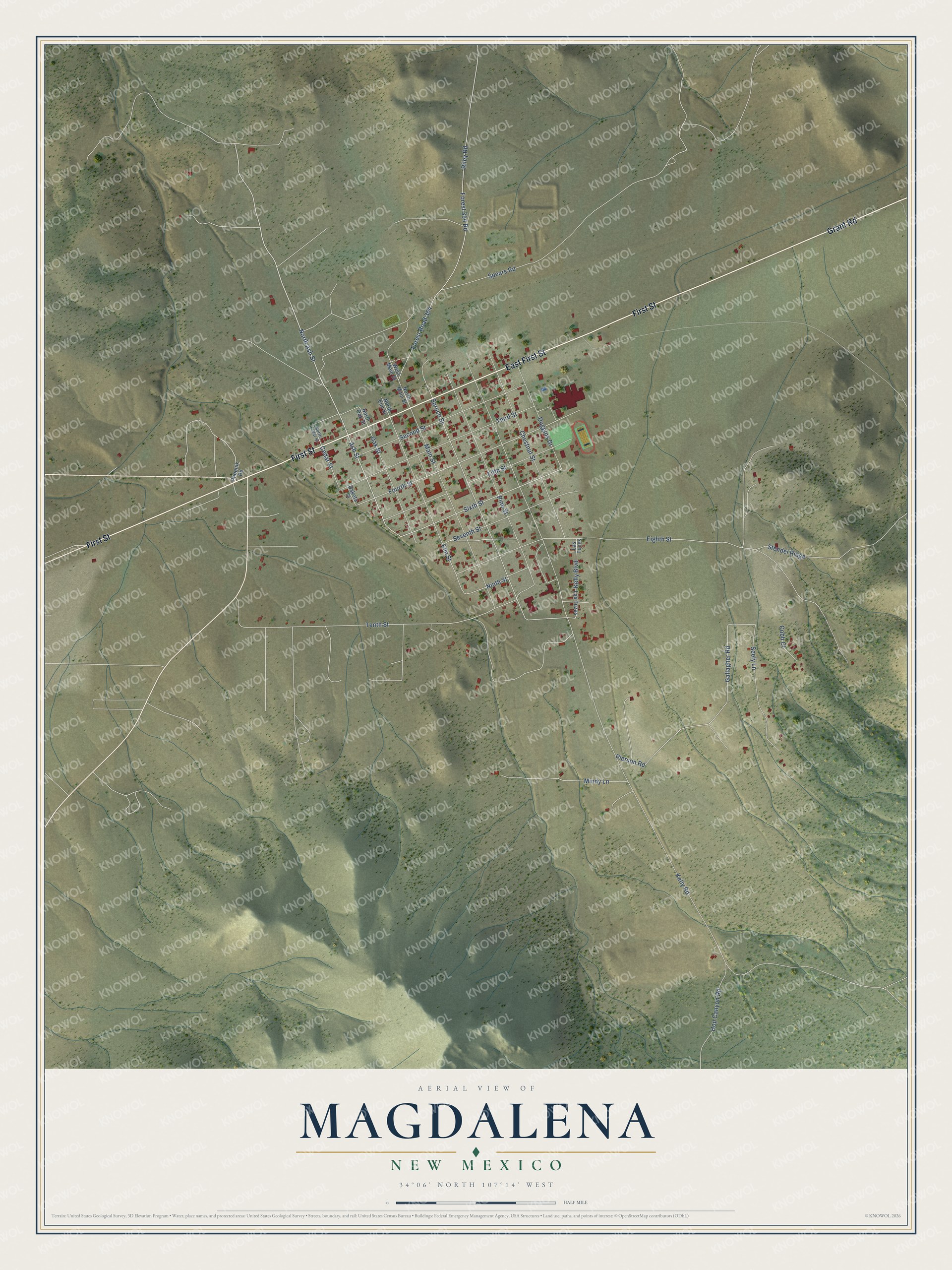 Watermarked full-map preview of Magdalena, New Mexico