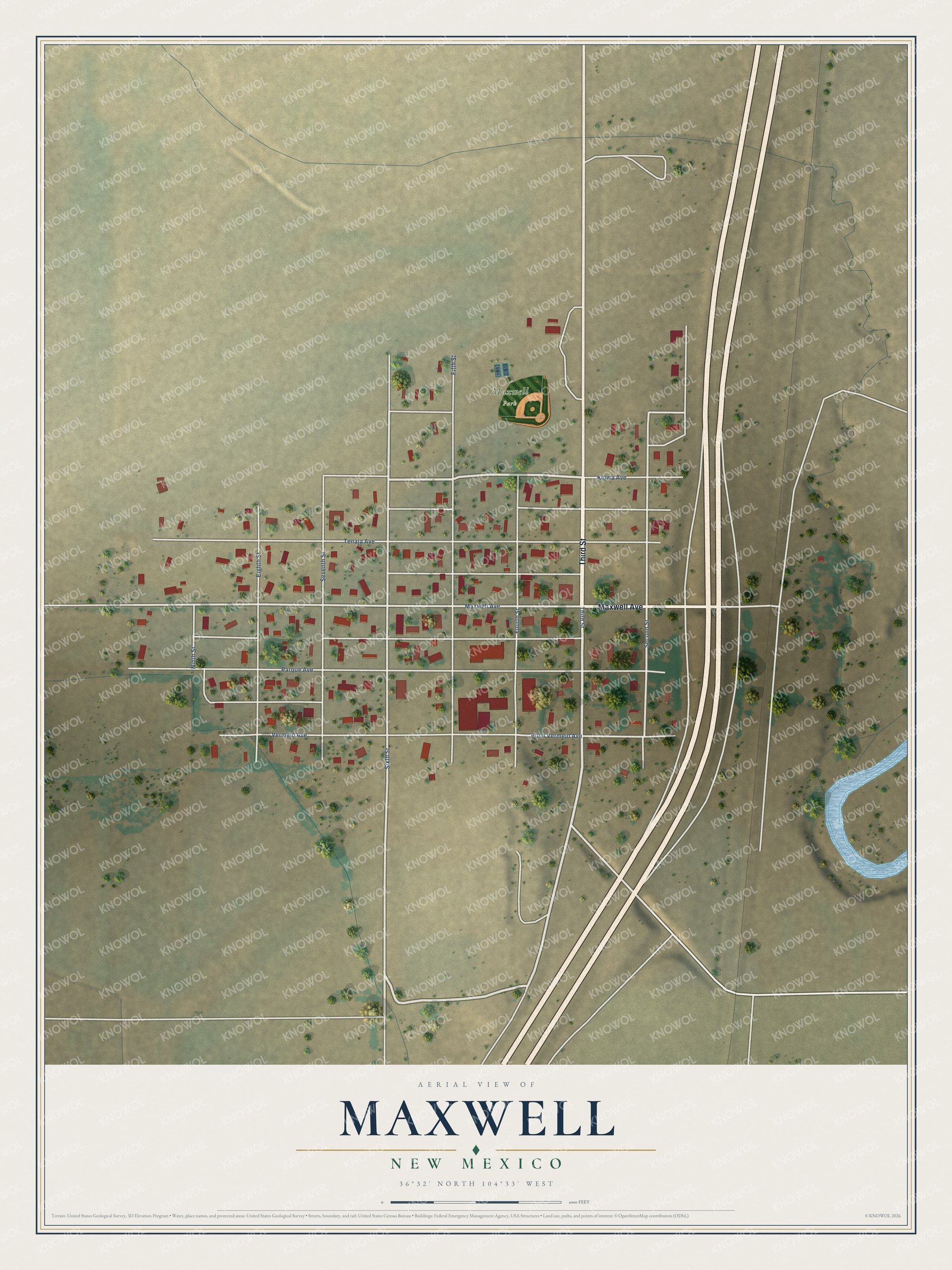 Watermarked full-map preview of Maxwell, New Mexico
