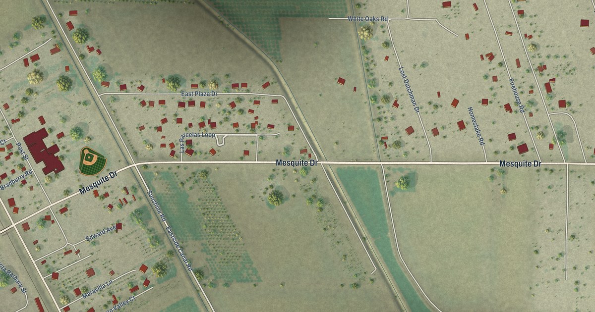 Map of Mesquite, New Mexico in 2026